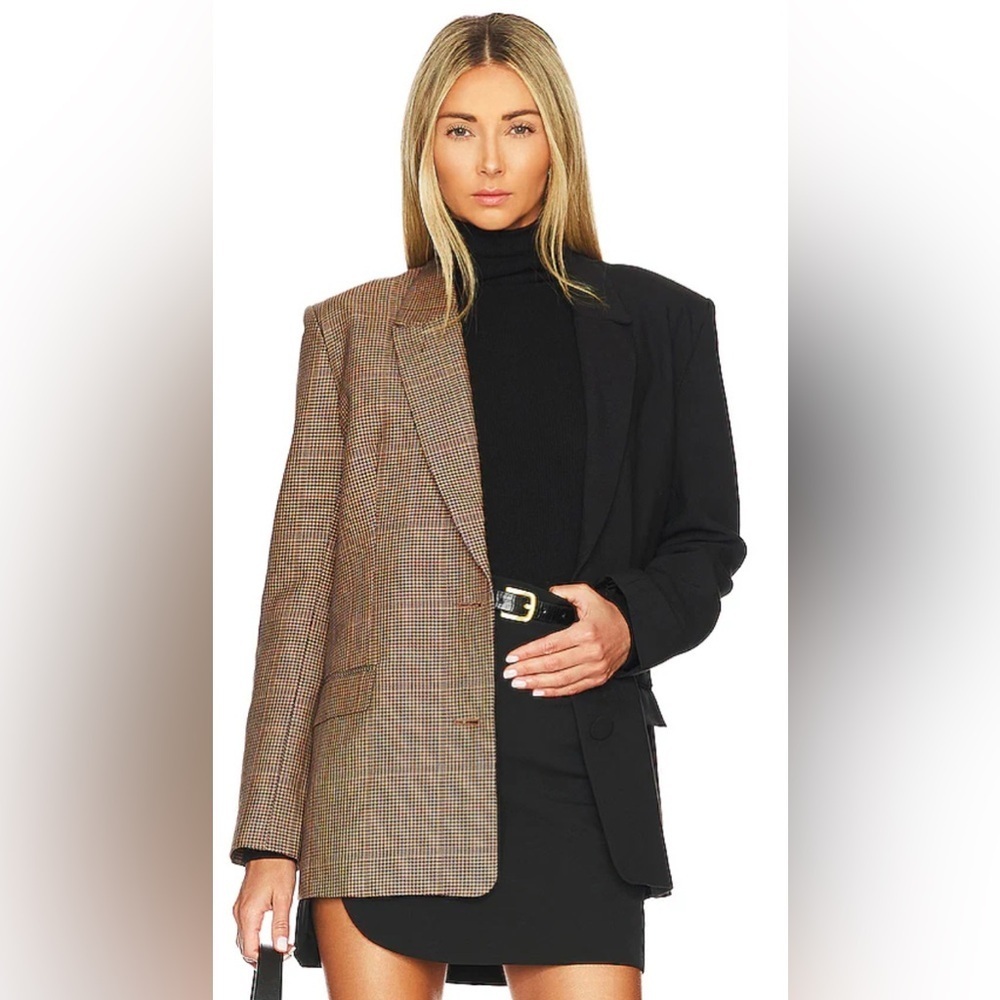 LIKE NEW Bardot Black Houndstooth Spliced Blazer Size L/8